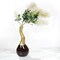 Decorative Modern Table Flower Vase Aluminium-Casted, Two Tone Brown and Gold 10 Inch